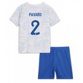 Camiseta de fútbol Francia Benjamin Pavard 2 Niño 2ª equipación Copa Mundo 2022